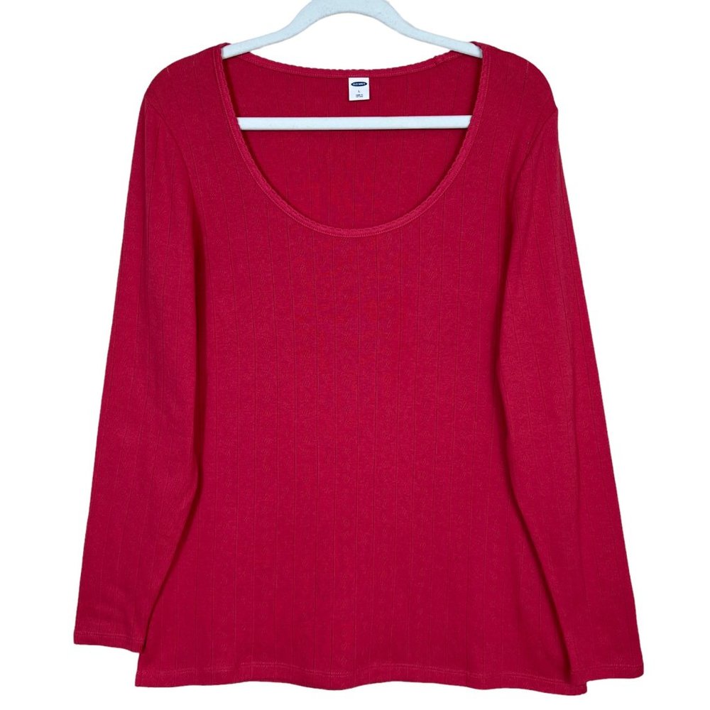 Old Navy Pointelle Ribbed Scoop Neck Top Love Song Women’s Large‎